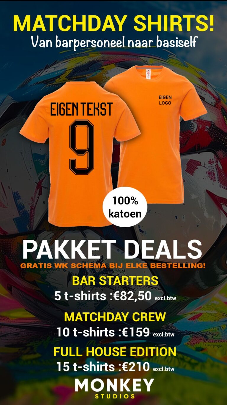 oranje wk shirts bedrukken voor horeca