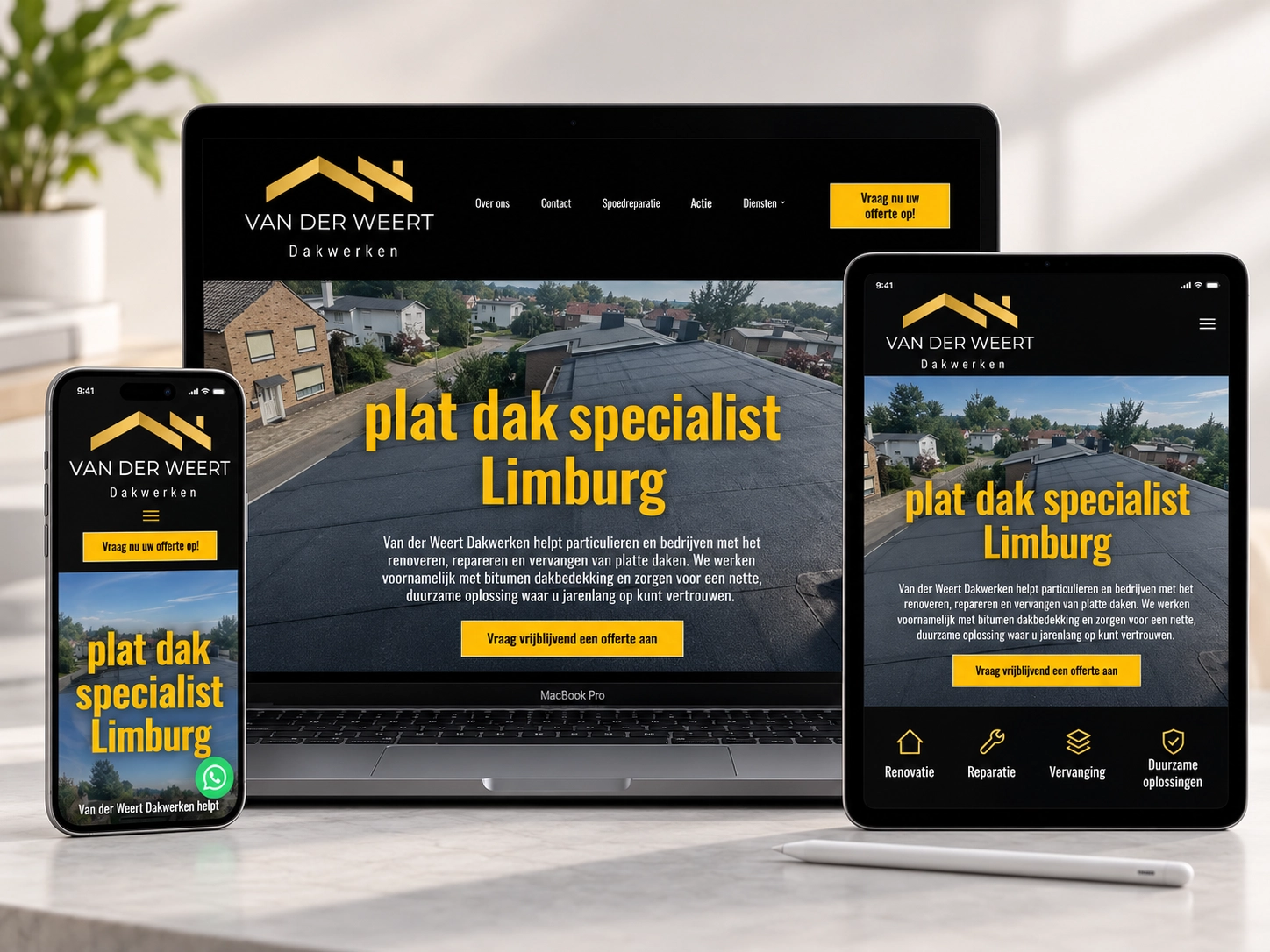 Webdesign van der weert dakwerken